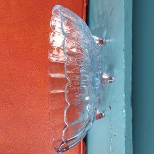 Indiana Glass Ice Blue 12” Harvest Fruit Footed Serving Bowl Dish